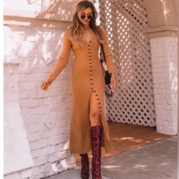 LPA KAVALA MAXI CARDIGAN SWEATER LONG SLEVES FRONT BUTTON WOOL DRESS SZ SMALL - Picture 12 of 12